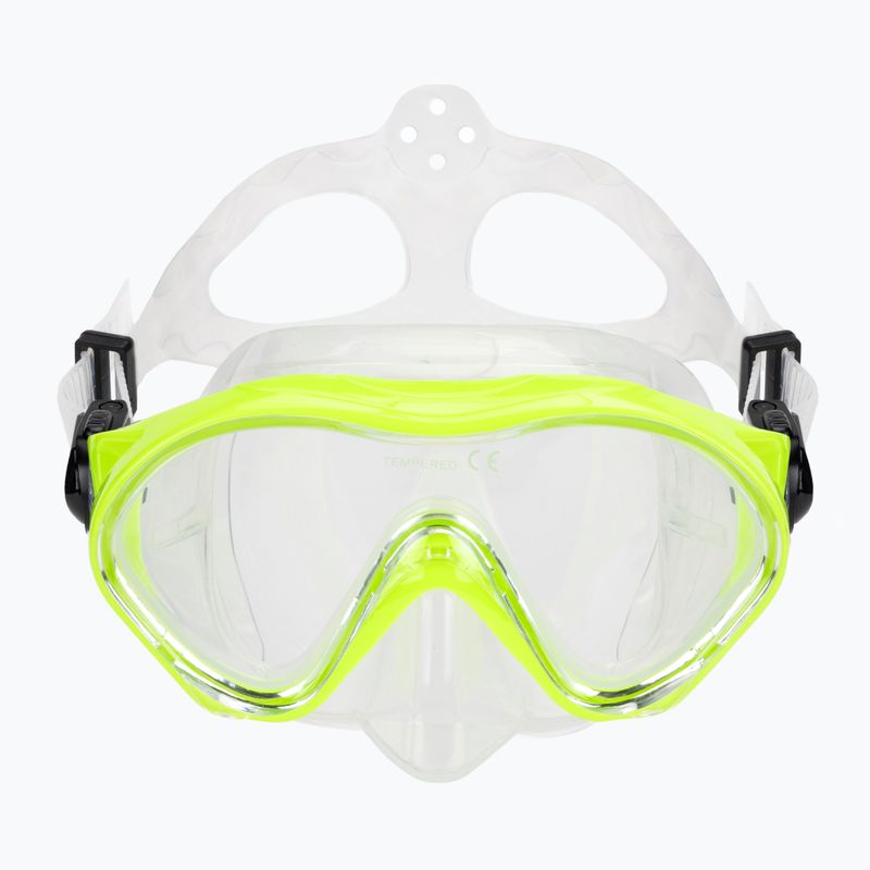 Children's snorkelling set AQUASTIC Minke mask + snorkel green 3