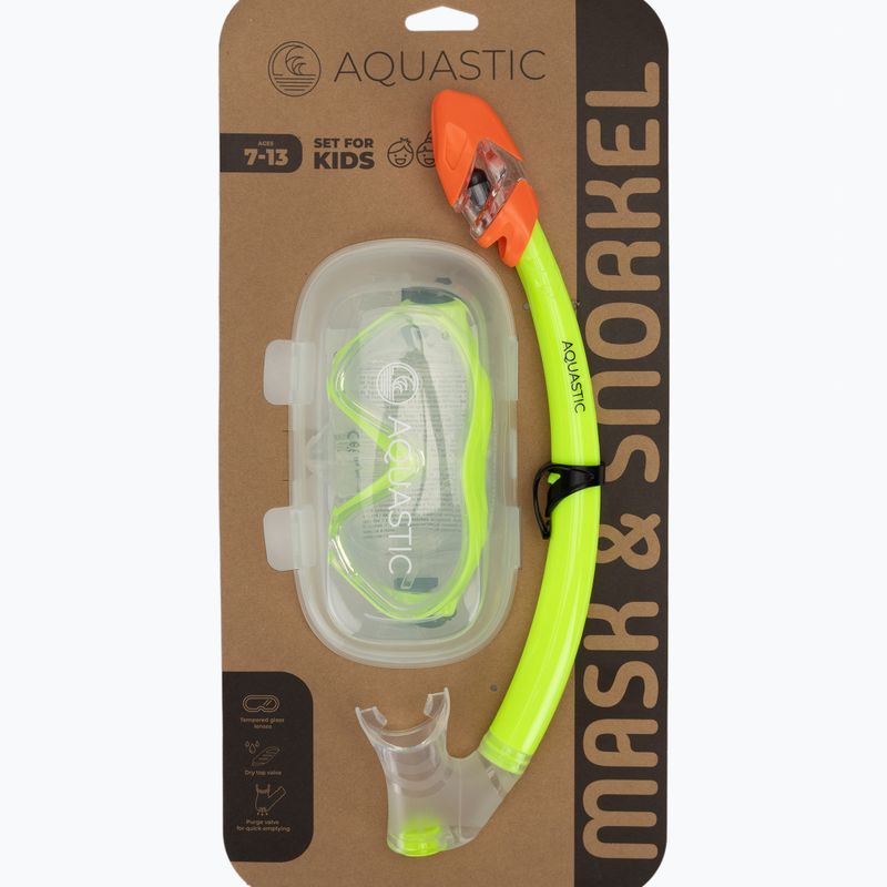 Children's snorkelling set AQUASTIC Minke mask + snorkel green 9