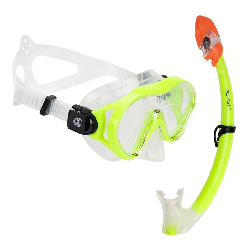 Children's snorkelling set AQUASTIC Minke mask + snorkel green 10