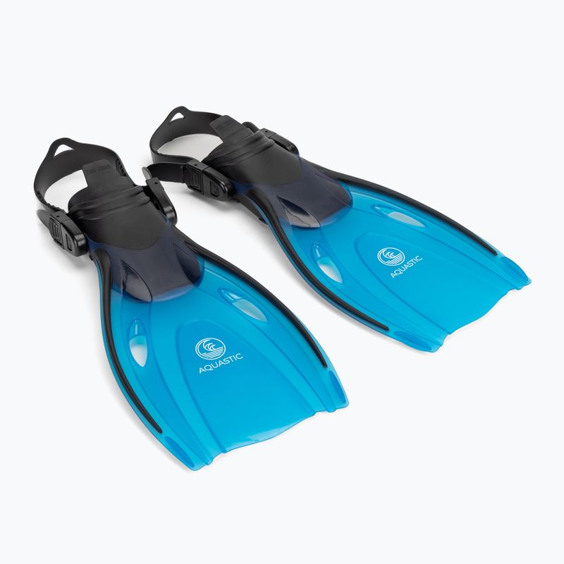 AQUASTIC Shelly children's snorkel fins light blue