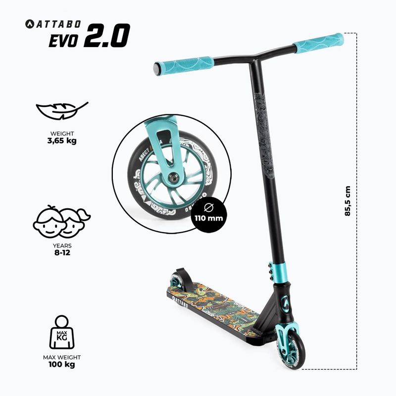 Children's freestyle scooter ATTABO EVO 2.0 black ATB-ST15 2