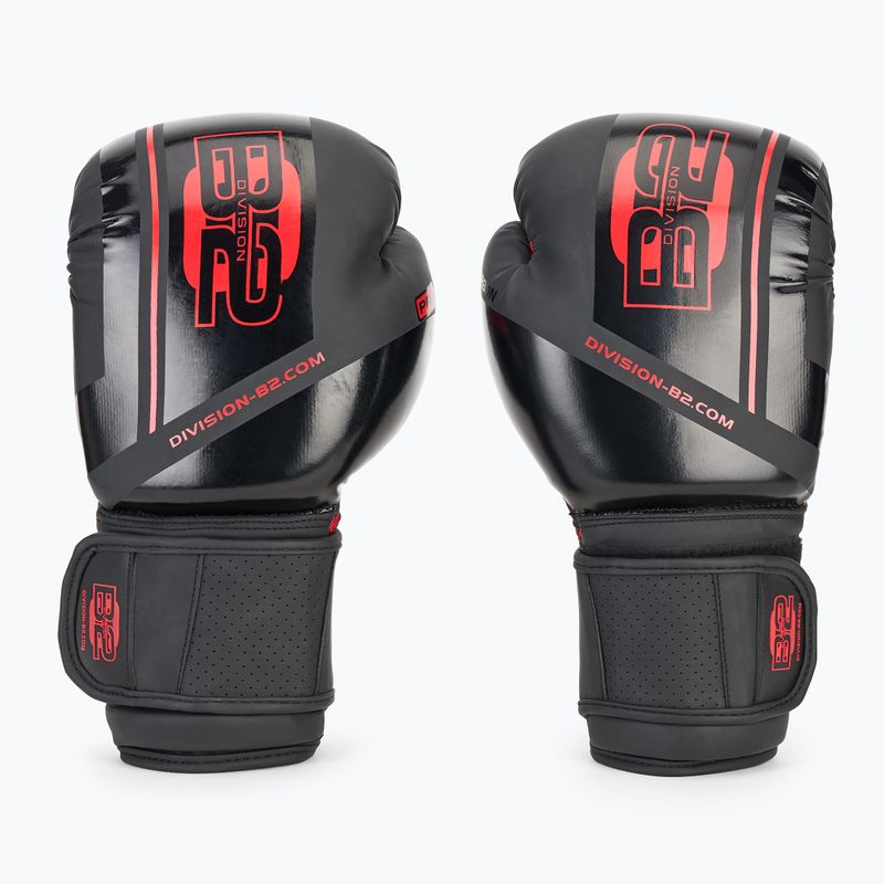 DIVISION B-2 Pro Carbon black/red boxing gloves 2