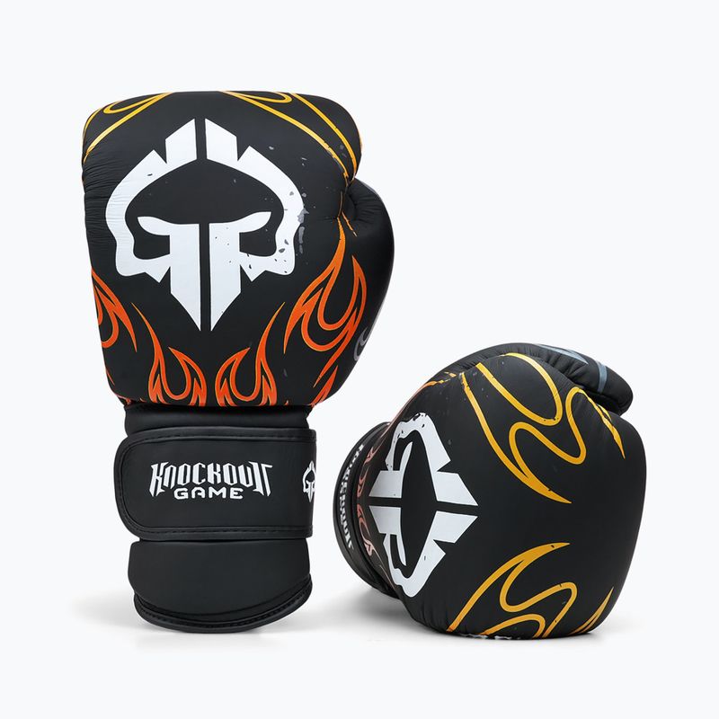 Ground Game Flames black boxing gloves 3