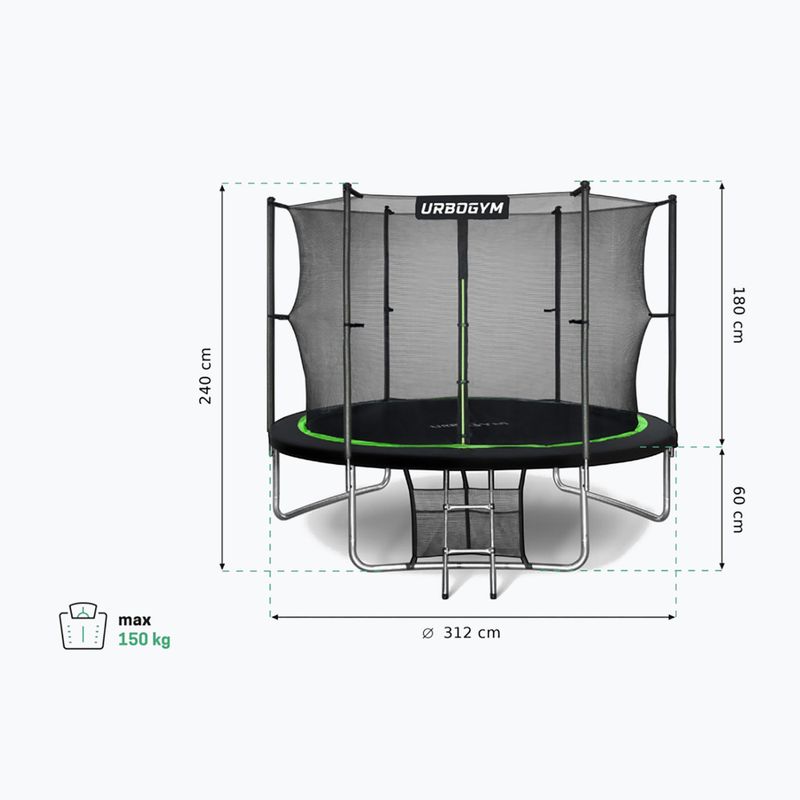 UrboGym Jumper 312 cm garden trampoline black 10FT 7