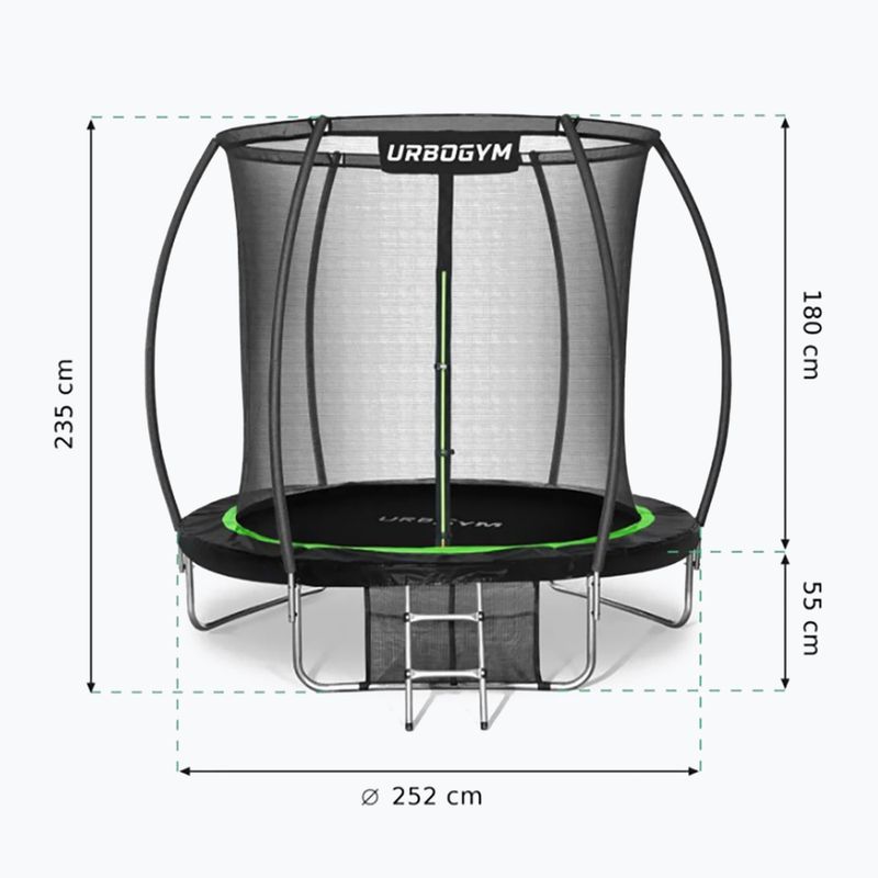 UrboGym Infinity 252 cm black 8FT garden trampoline 11