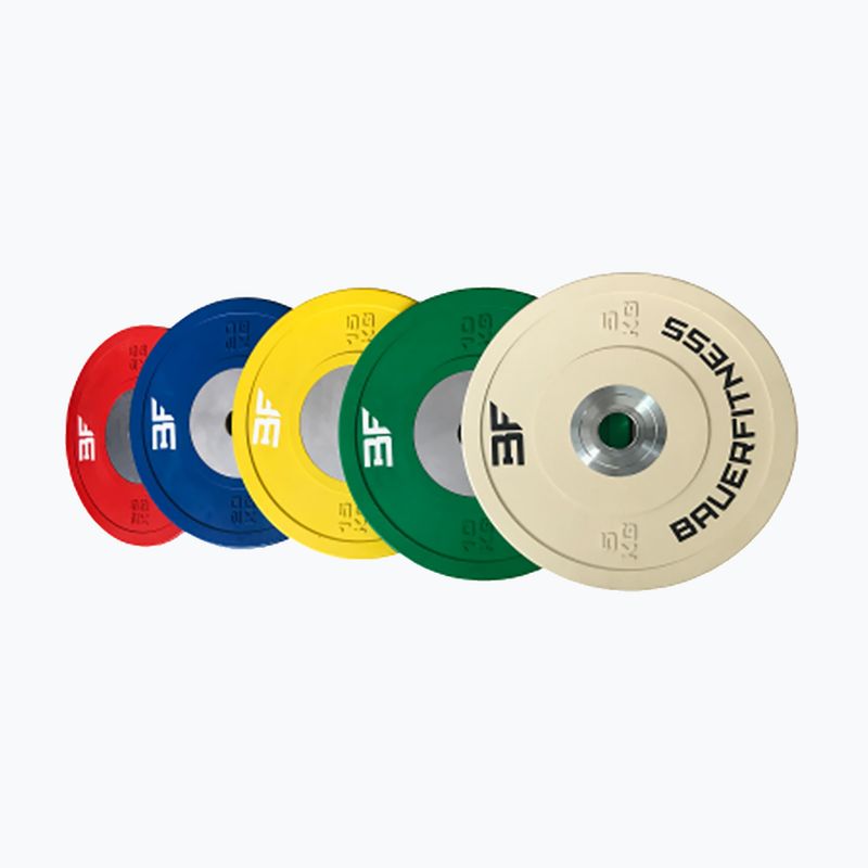 Set of Bauer Fitness Competition Olympic weights 2x 5, 10, 15, 20, 25kg colour AC-166