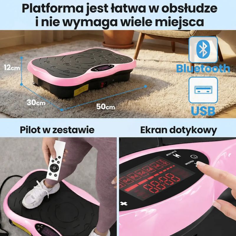 Vibration platform Extralink Moonwalk Spin Move black/pink 15