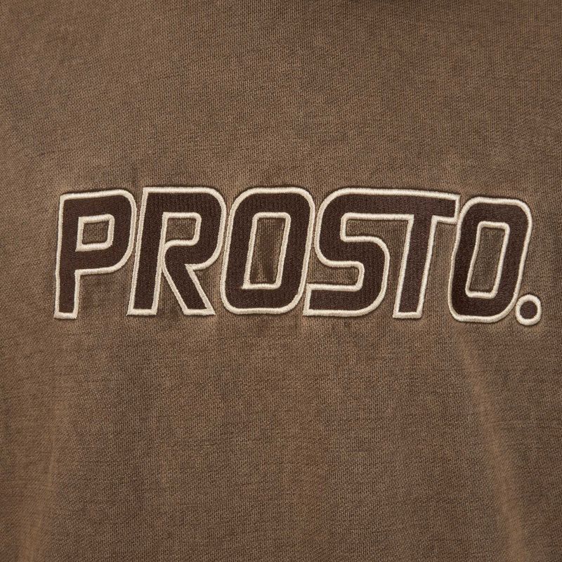 Men's PROSTO Checked Hoodie dark brown 4