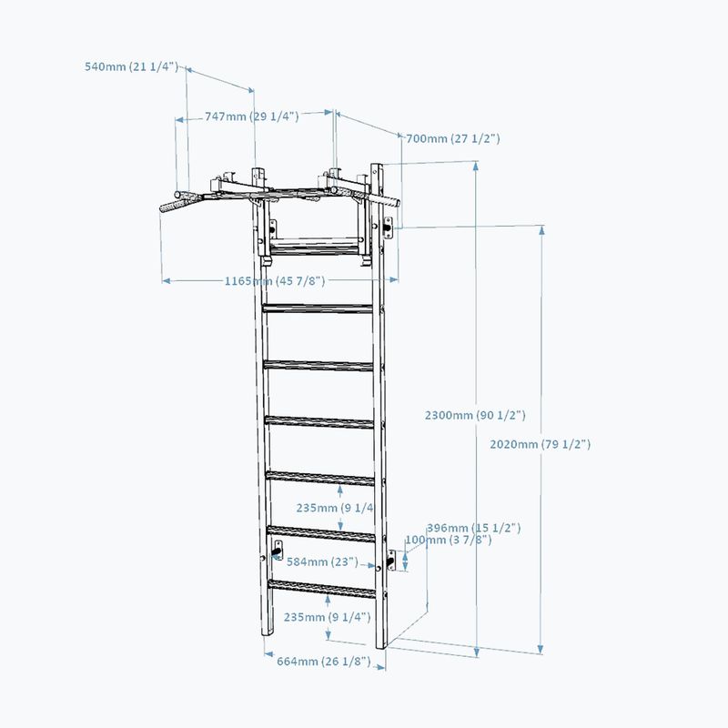 BenchK gymnastics ladder black BK-231B 2