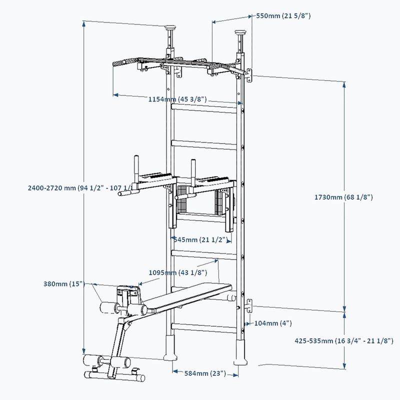 BenchK gymnastics ladder white BK-523W 3