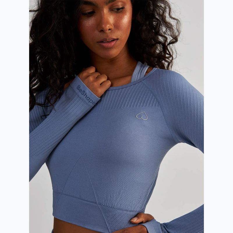 Women's training top BeShaped Femme Force LS light blue 5