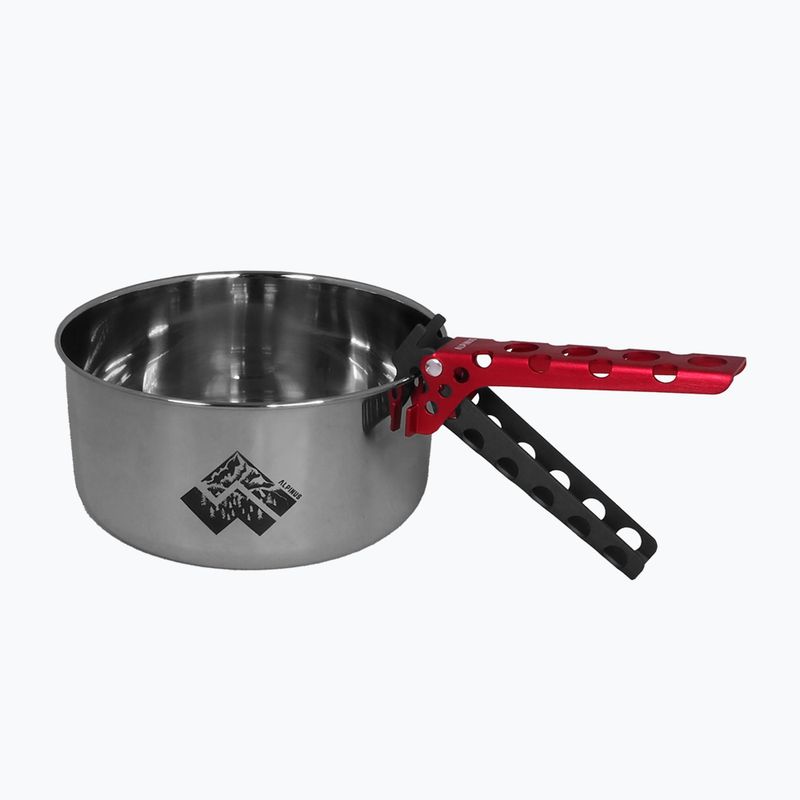 Alpinus Yucatan 2l, 1.5l and 0.6l steel hiking cookware set 3