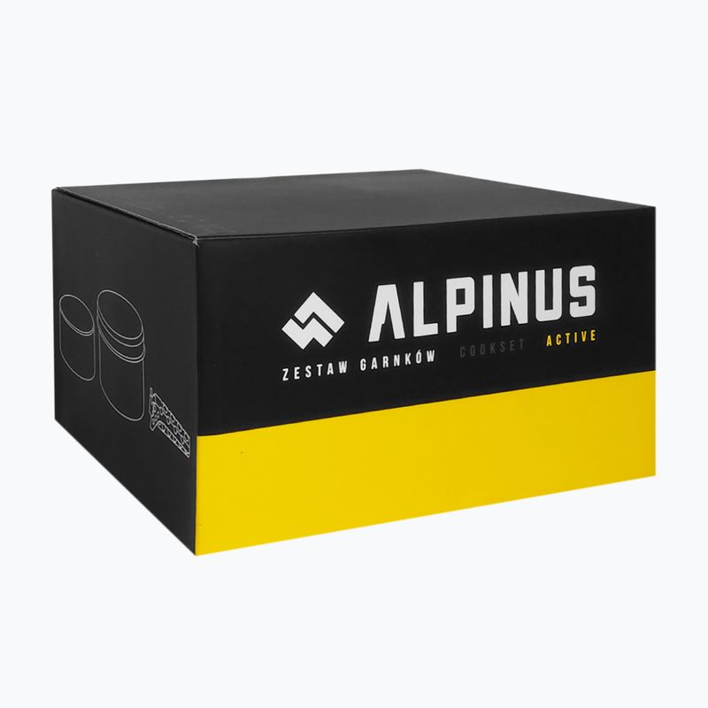 Alpinus Yucatan 2l, 1.5l and 0.6l steel hiking cookware set 9