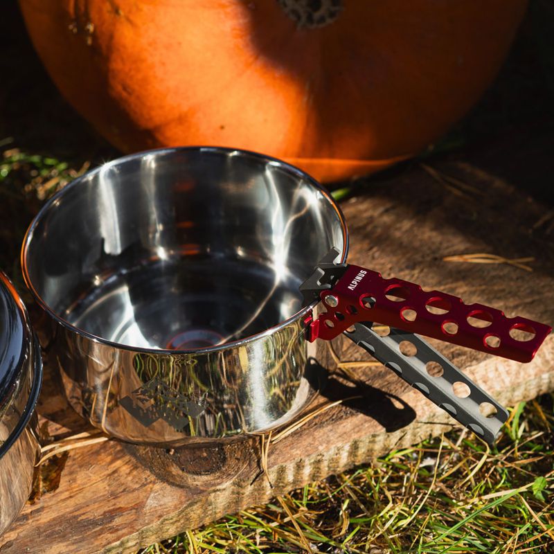 Alpinus Yucatan 2l, 1.5l and 0.6l steel hiking cookware set 11