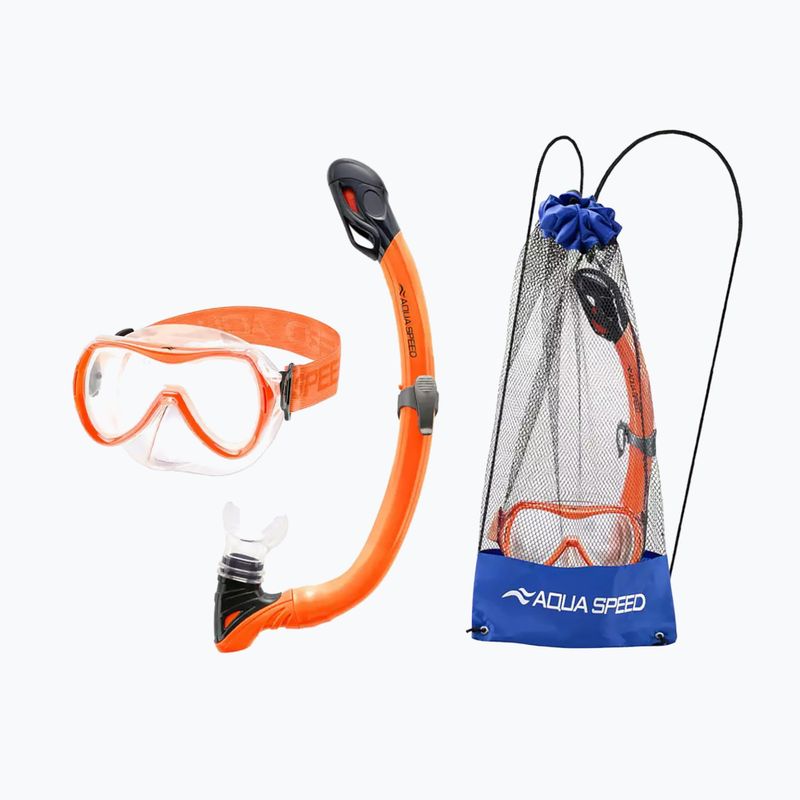 AQUA-SPEED children's diving set Alize FS + Samos + Mesh orange