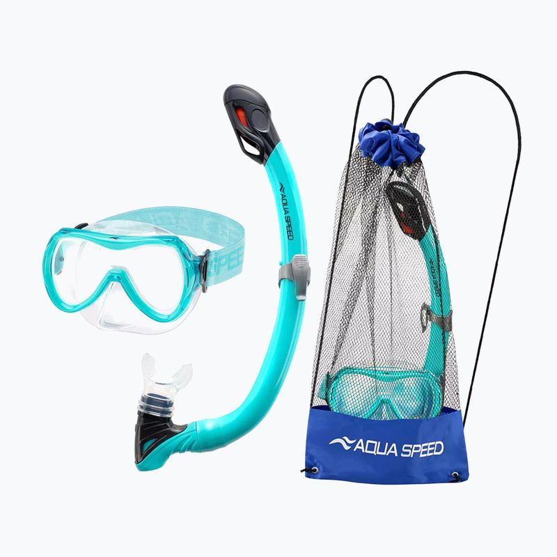 AQUA-SPEED children's diving set Alize FS + Samos + Mesh turquoise