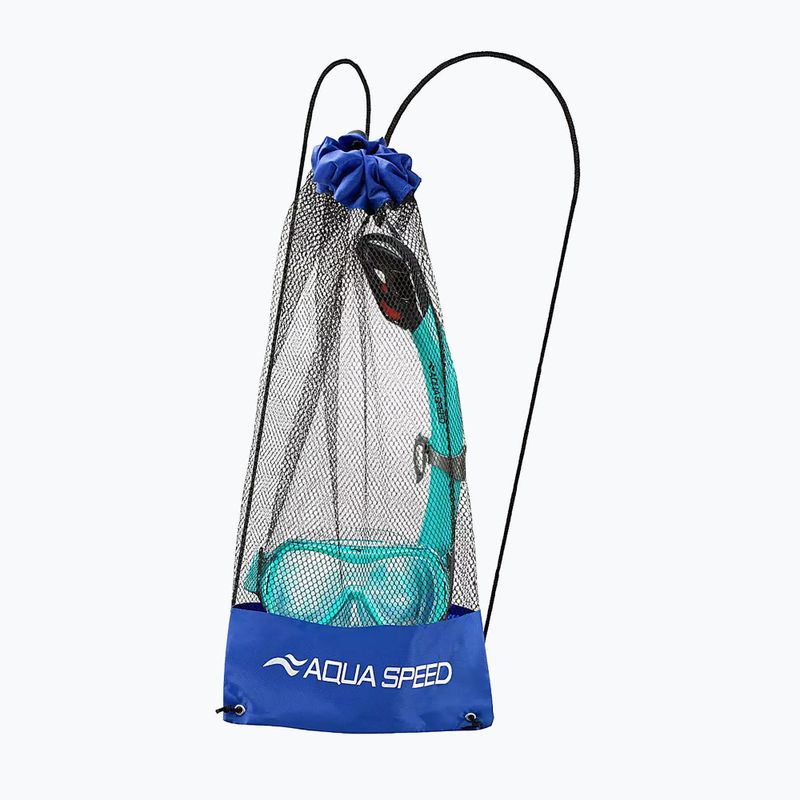AQUA-SPEED children's diving set Alize FS + Samos + Mesh turquoise 2