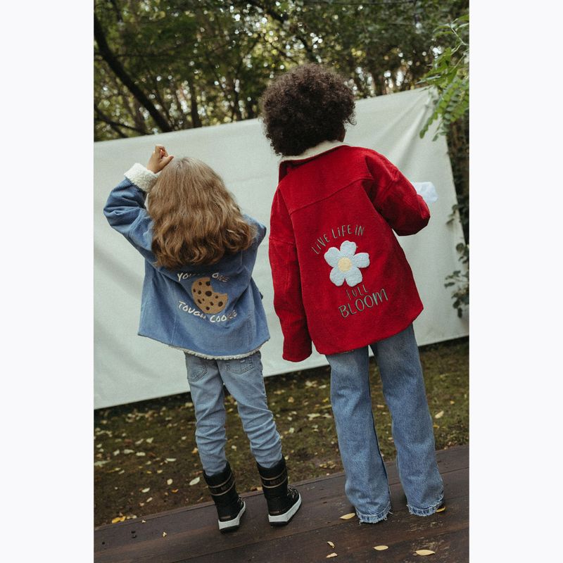 Children's jacket KID STORY Teddy warm red flowers 10