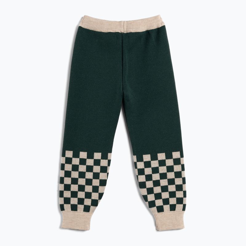 KID STORY Merino green chessboard children's trousers 2