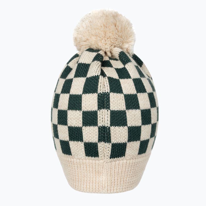 Children's winter cap KID STORY Merino green chessboard 2