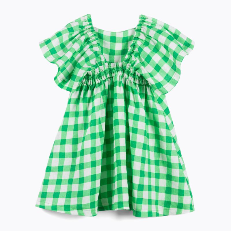 KID STORY children's dress Linen green grid 3