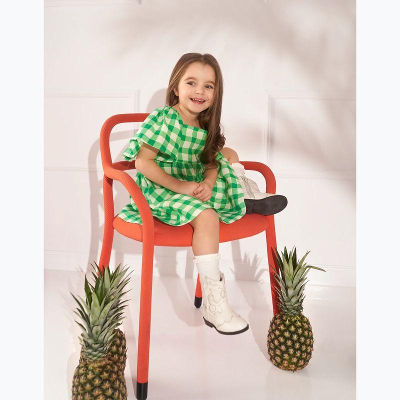 KID STORY children's dress Linen green grid 5