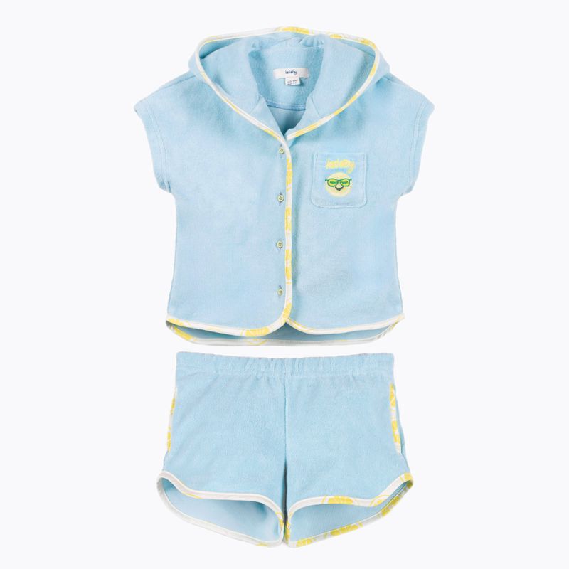 KID STORY Organic cotton terry set Shirt and shorts blue sky