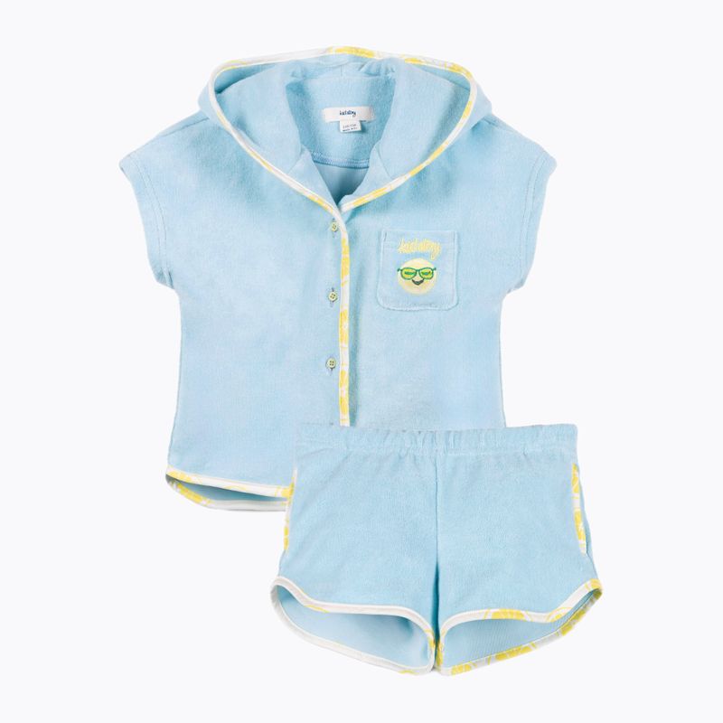 KID STORY Organic cotton terry set Shirt and shorts blue sky 3