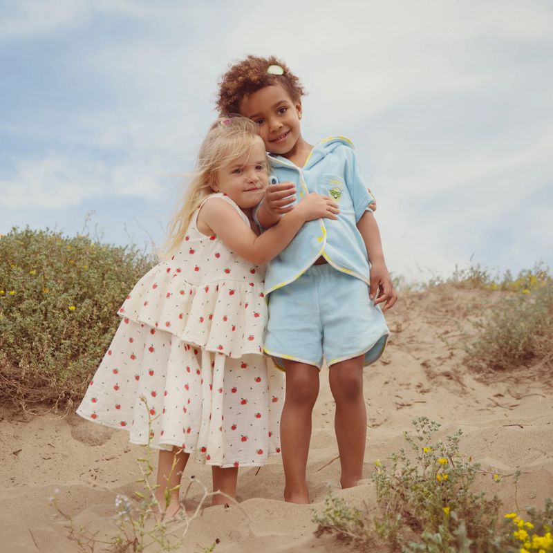 KID STORY Organic cotton terry set Shirt and shorts blue sky 10