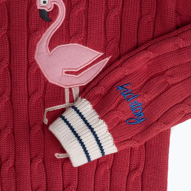 KID STORY children's jumper Organic cotton red flamingo 4