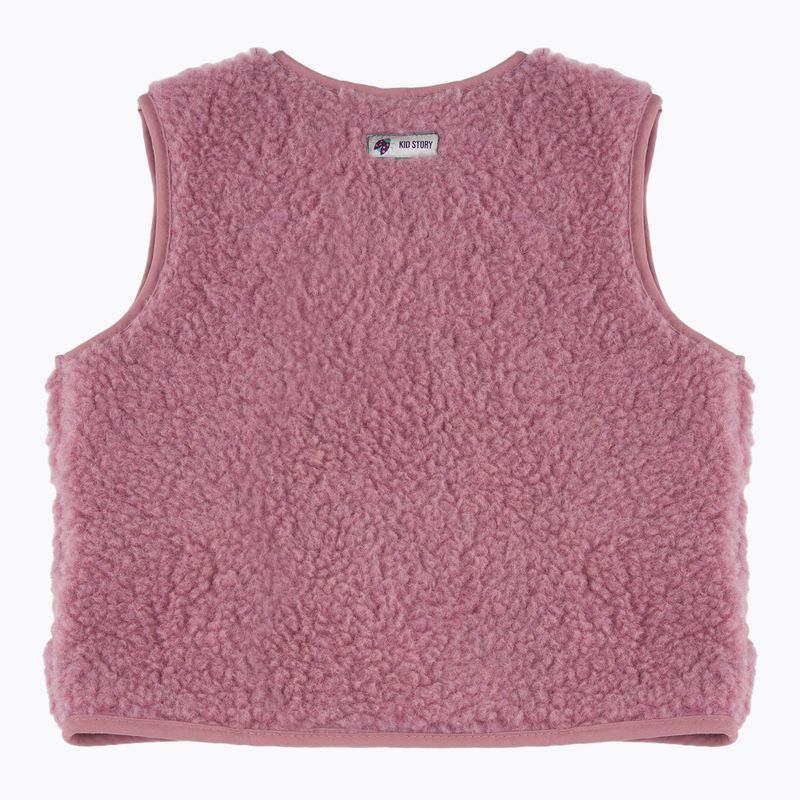 Children's gilet KID STORY Merino dusty pink 2