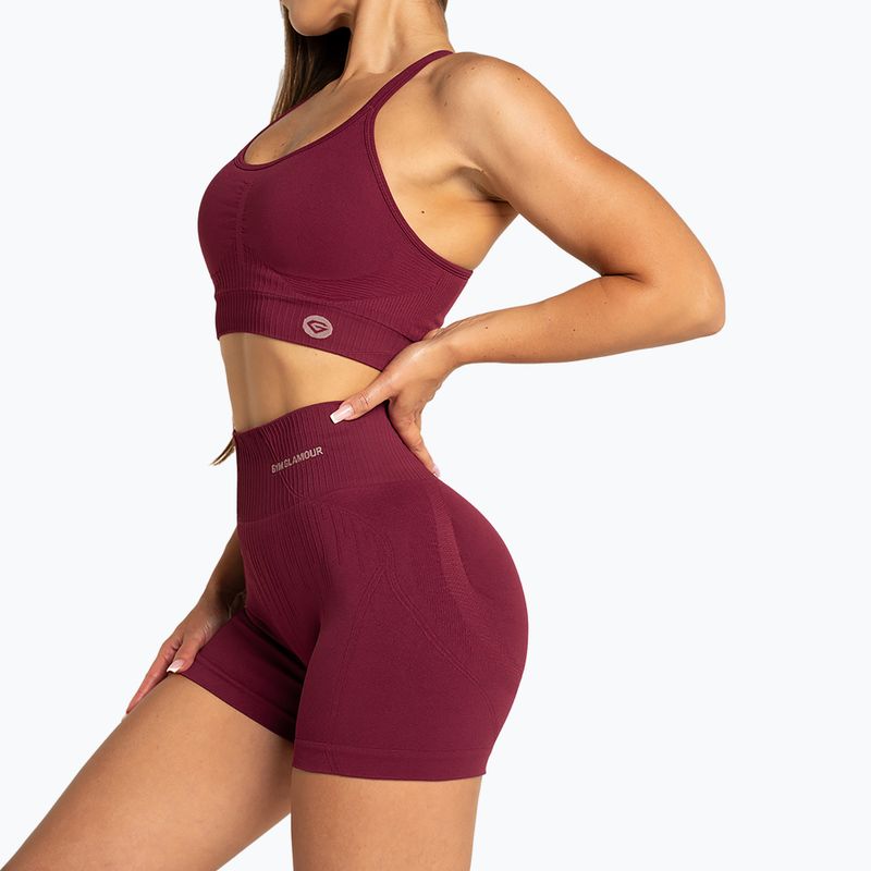 Women's training shorts Gym Glamour Push Up 2.0 merlot 2