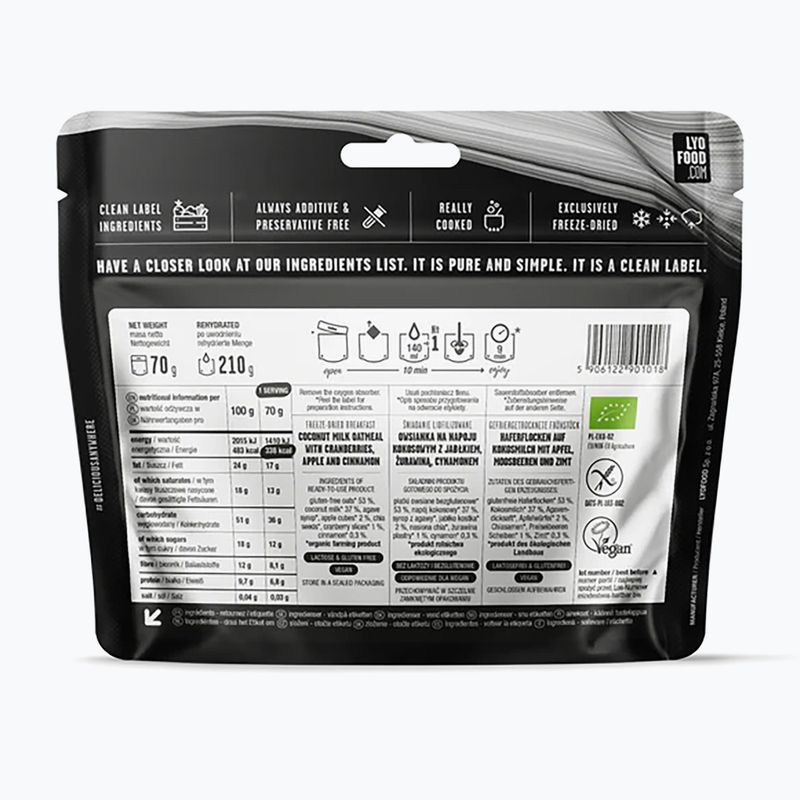 Freeze-dried food LYOFOOD Apple and cinnamon oatmeal 210 g 2