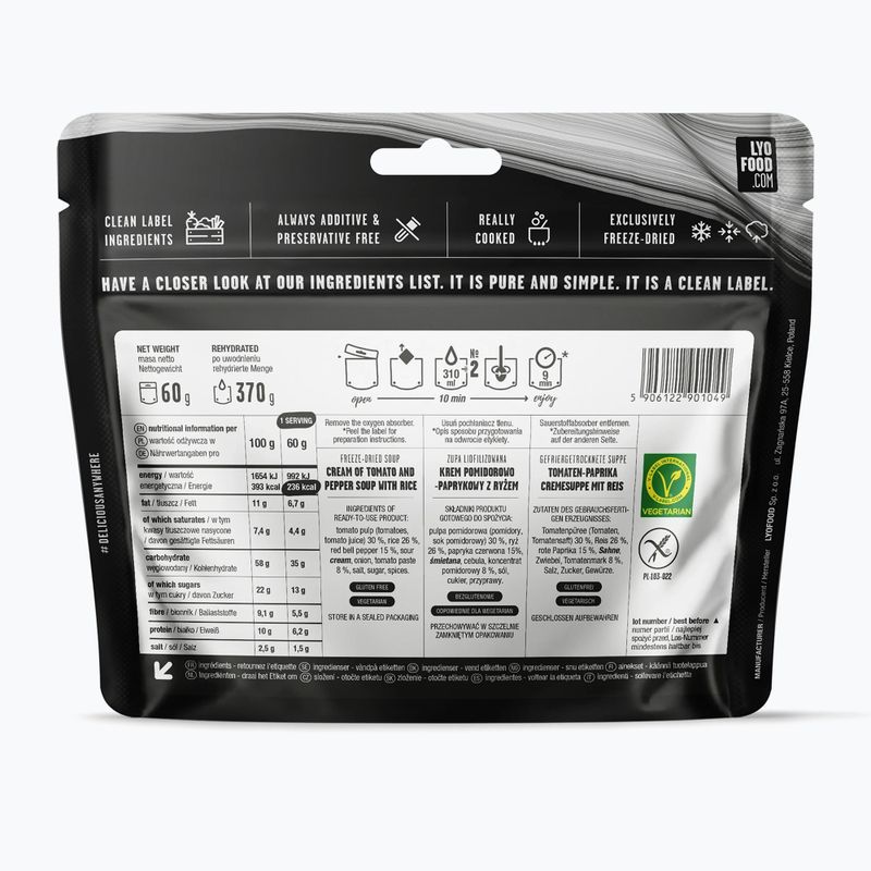 Freeze-dried food LYOFOOD Creamy Tomato Soup 370 g 2