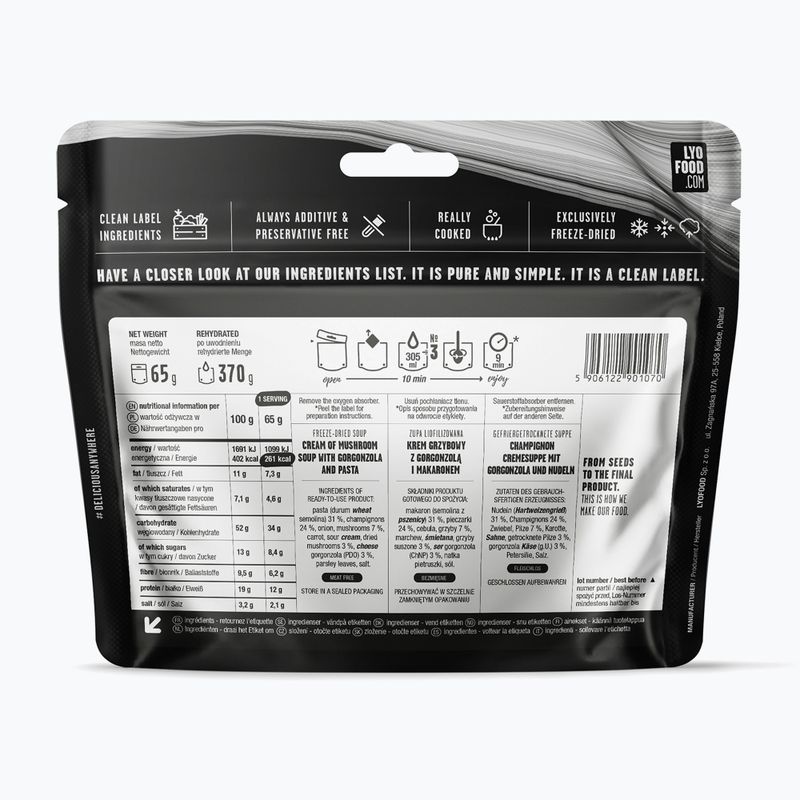 Freeze-dried food LYOFOOD Creamy mushroom soup 370 g 2