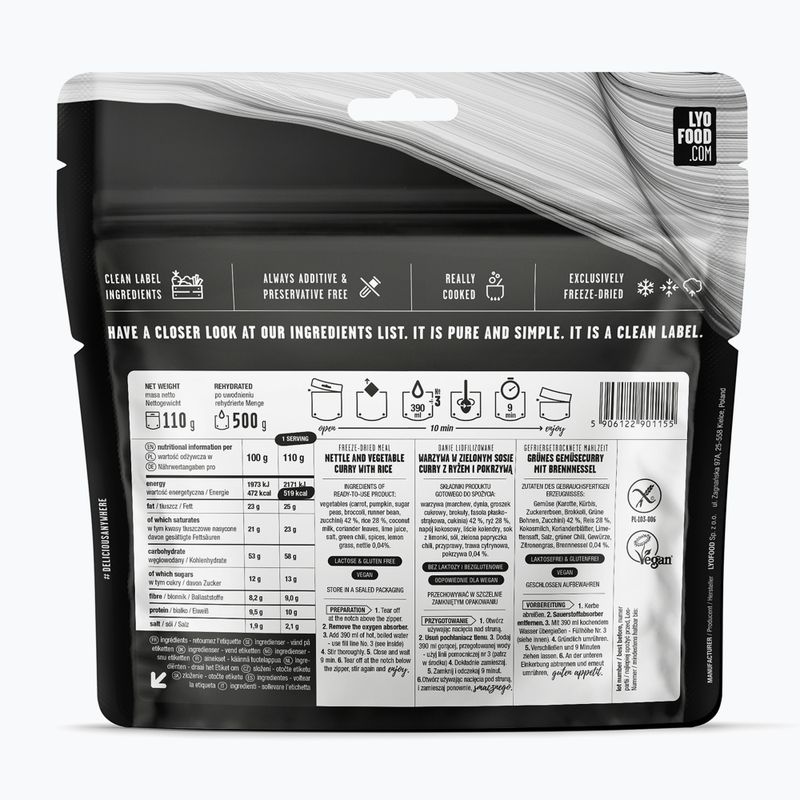 Freeze-dried food LYOFOOD Curry with nettle 500 g 2
