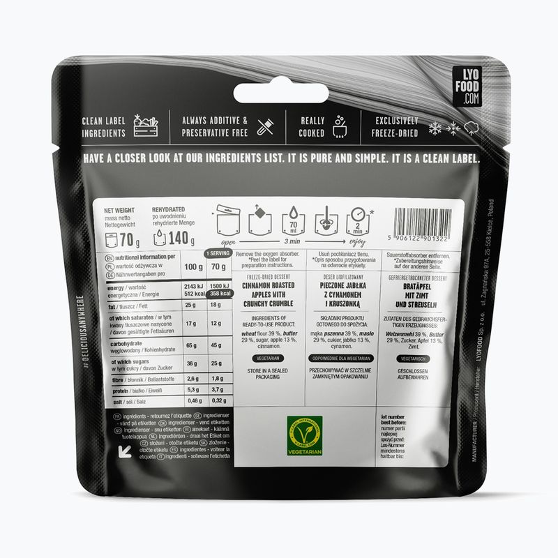 Freeze-dried food LYOFOOD Apple Crumble 140 g 2