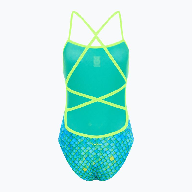 SWEEP Aqua Hippos women's one-piece swimsuit blue/yellow/green 2