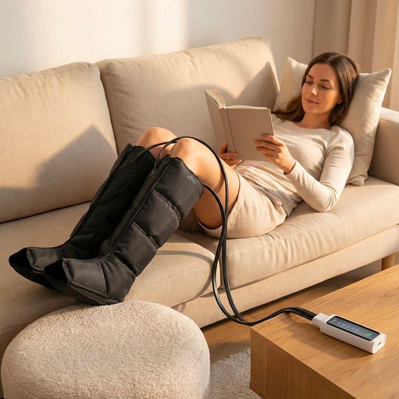 Leg lymphatic massager Media-Tech Air Compression Lymphatic Drainage black 12