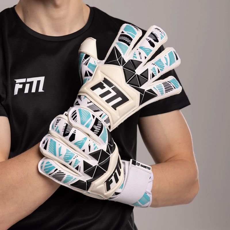 Football Masters Invictus X Pro RF white/ocean goalkeeping gloves 5