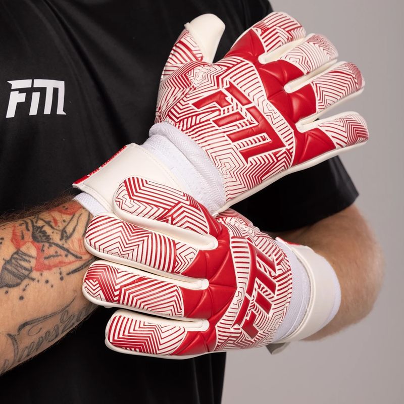 Football Masters Varis X NC white/red goalkeeper's gloves 5