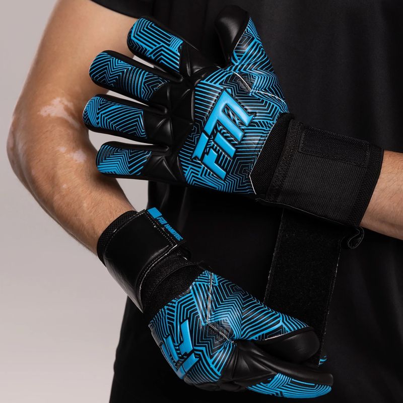 Football Masters Varis X NC goalkeeper gloves black/blue 2