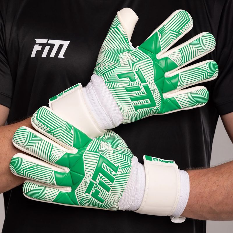 Football Masters Varis X NC goalkeeper gloves white/green 3