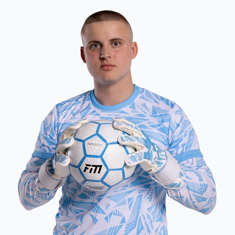 Goalkeeper gloves Football Masters Invictus X PRO white/blue 4