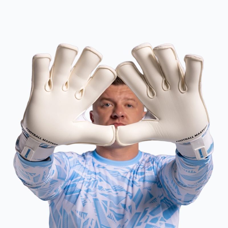 Goalkeeper gloves Football Masters Invictus X PRO white/blue 8