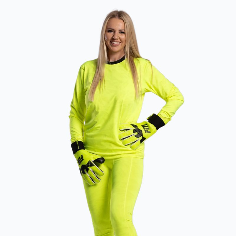 Goalkeeper gloves Football Masters Invictus X PRO yellow fluo 2