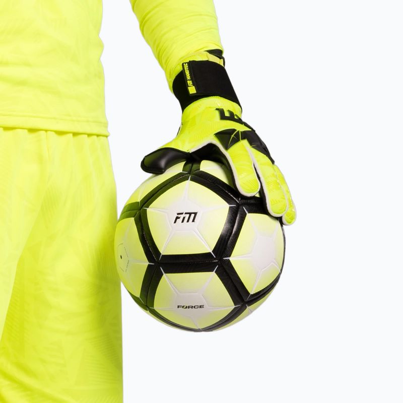 Goalkeeper gloves Football Masters Invictus X PRO yellow fluo 8