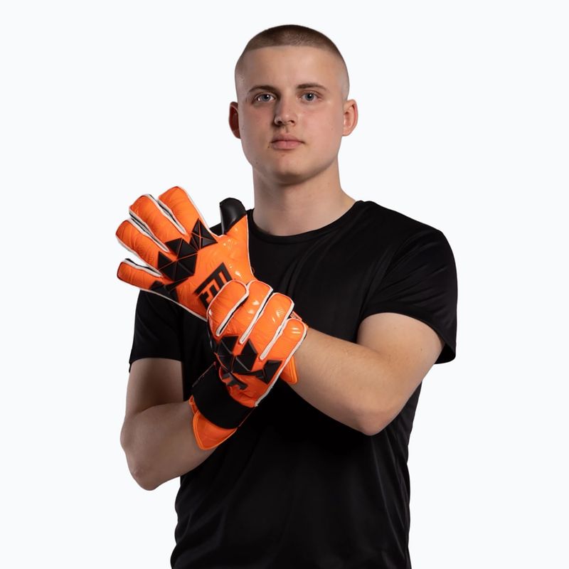Goalkeeper gloves Football Masters Invictus X PRO orange fluo 5
