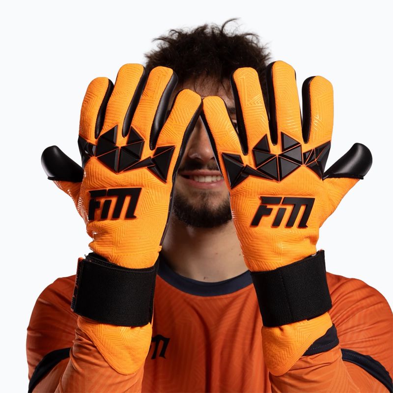 Goalkeeper gloves Football Masters Varis X PRO orange fluo 4