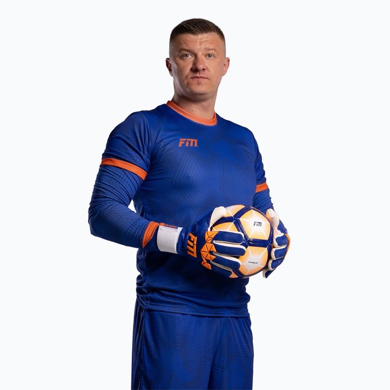 Goalkeeper gloves Football Masters Varis X PRO blue/orange 2